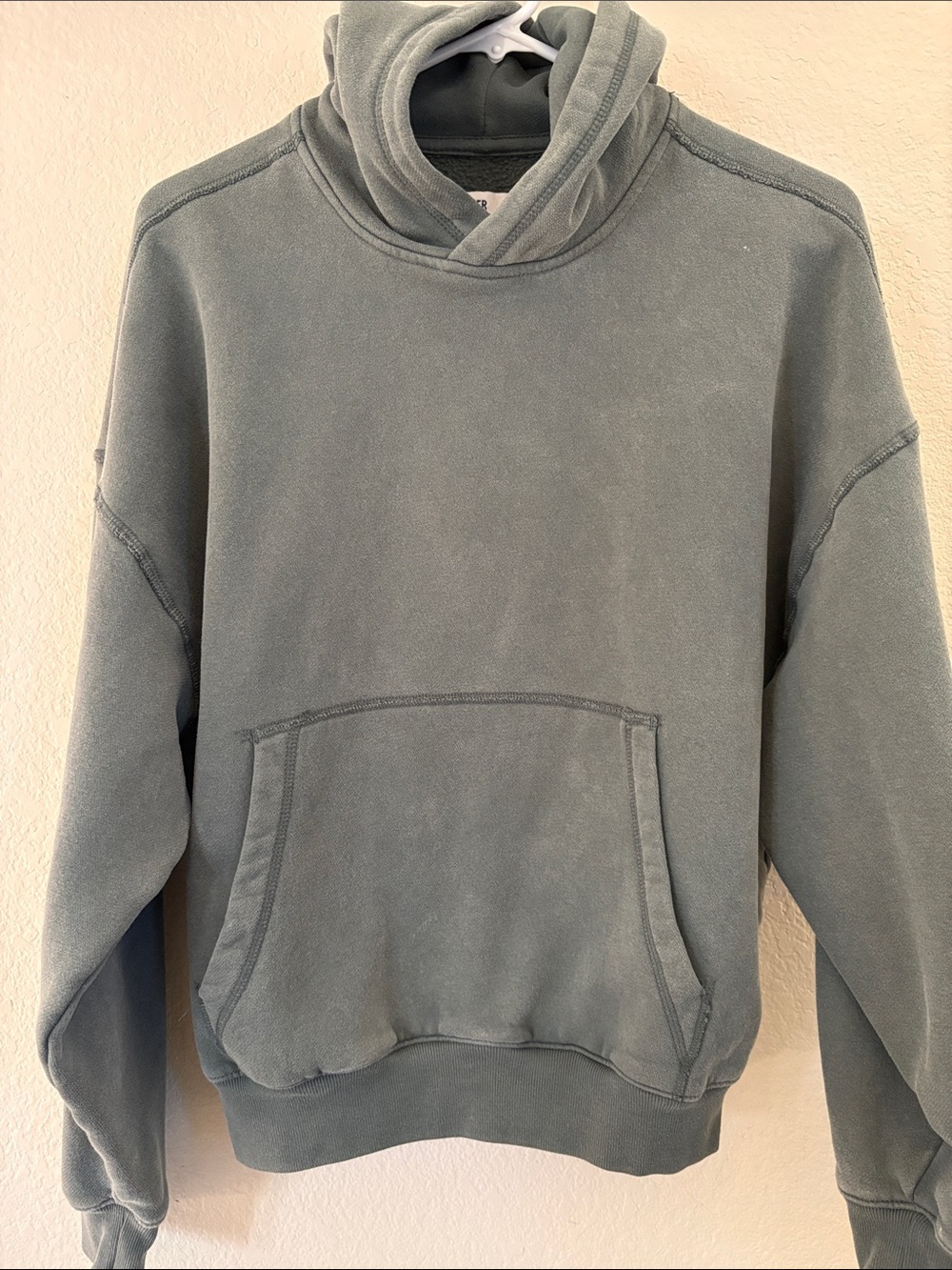 Hollister Baggy Cinch Fit Washed Green Sweater